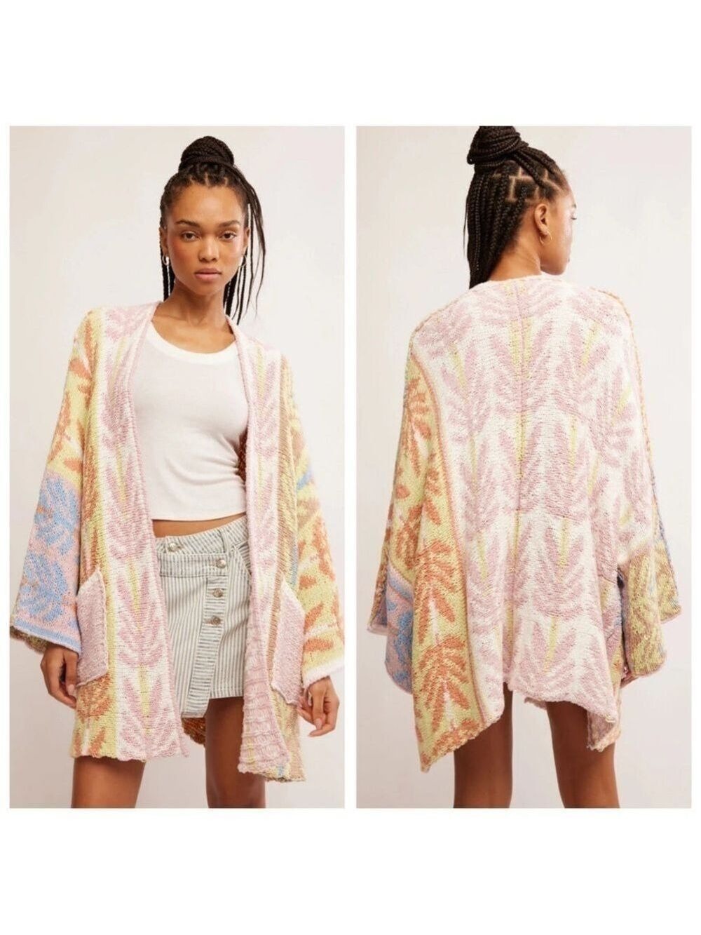 NWT Rare 🔥 Free People  Mallorca Open Front Cardigan Size L